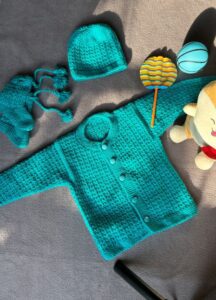 Peacock Baby Sweater Set