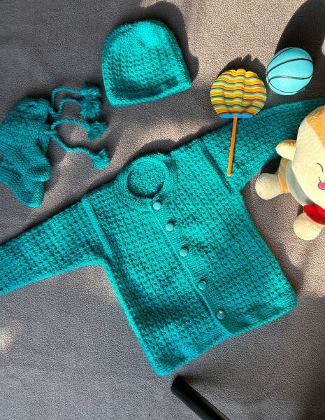 Peacock Baby Sweater Set
