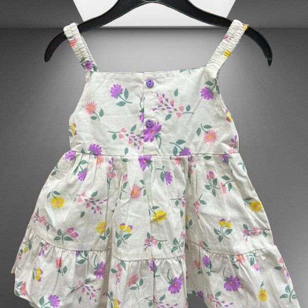 Multicolored Flowers with Elastic Strap Frock