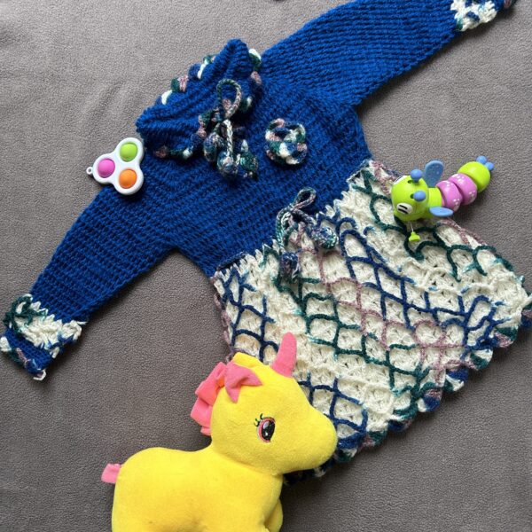 Blue and Ivory Winter Dress